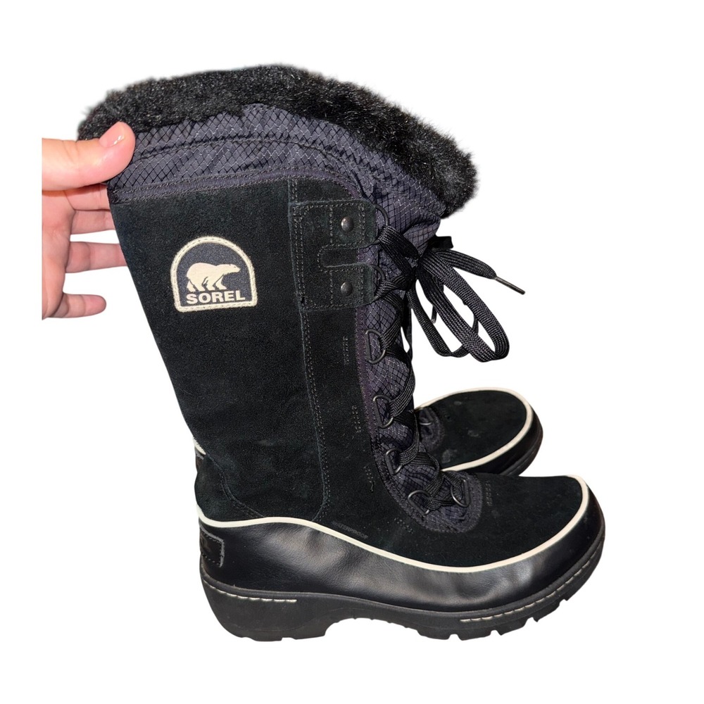 Sorel Tofino II Black Faux Fur Waterproof Suede Winter Snow Boots NL2537-010 8